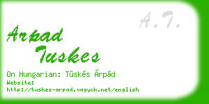 arpad tuskes business card