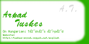 arpad tuskes business card